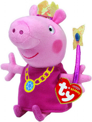 Jucării bebeluși - Plus ty 15cm peppa pig printesa, varsta de la 1 an la +15 ani