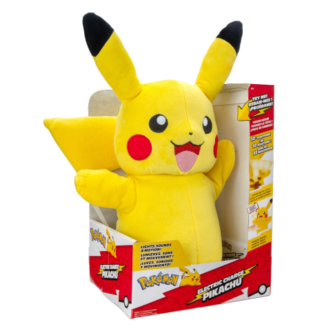 Jucării și Jocuri pentru copii - Pokemon - Jucarie de plus cu functii, Pikachu (Electric Charge) copii varsta 3-5 ani|5-7 ani|7-9 ani|9-12 ani|12-14 ani|14-18 ani