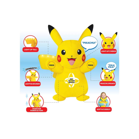 Pokemon - Jucarie de plus cu functii, Pikachu (Power Action) varsta 3-5 ani ,5-7 ani ,7-9 ani ,9-12 ani ,12-14 ani ,14-18 ani ,18+, Unisex [3]