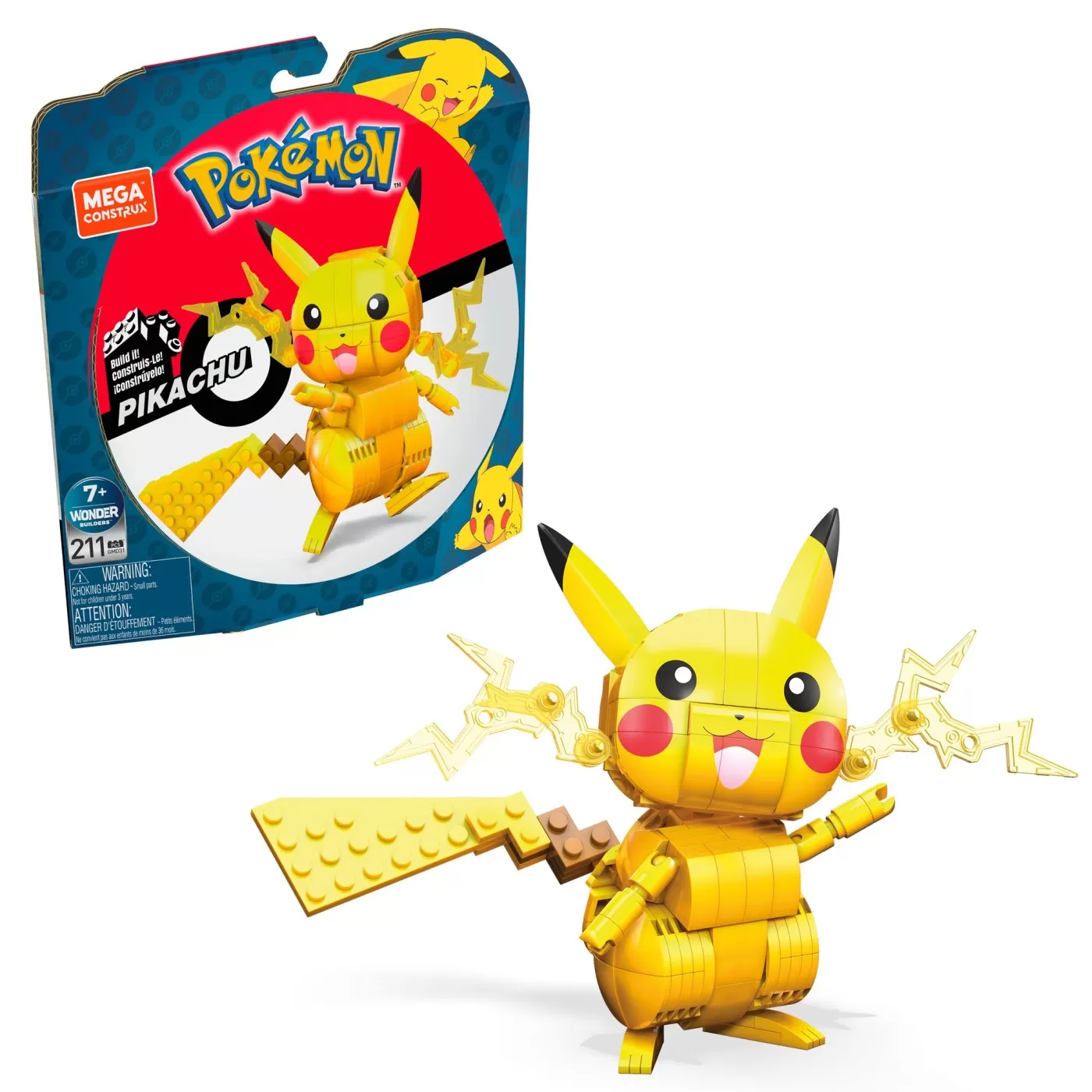 Jucării și Jocuri pentru copii - Pokemon Mega Construct, Figurina Pikachu, 10 cm, varsta de la 7 ani la +15 ani
