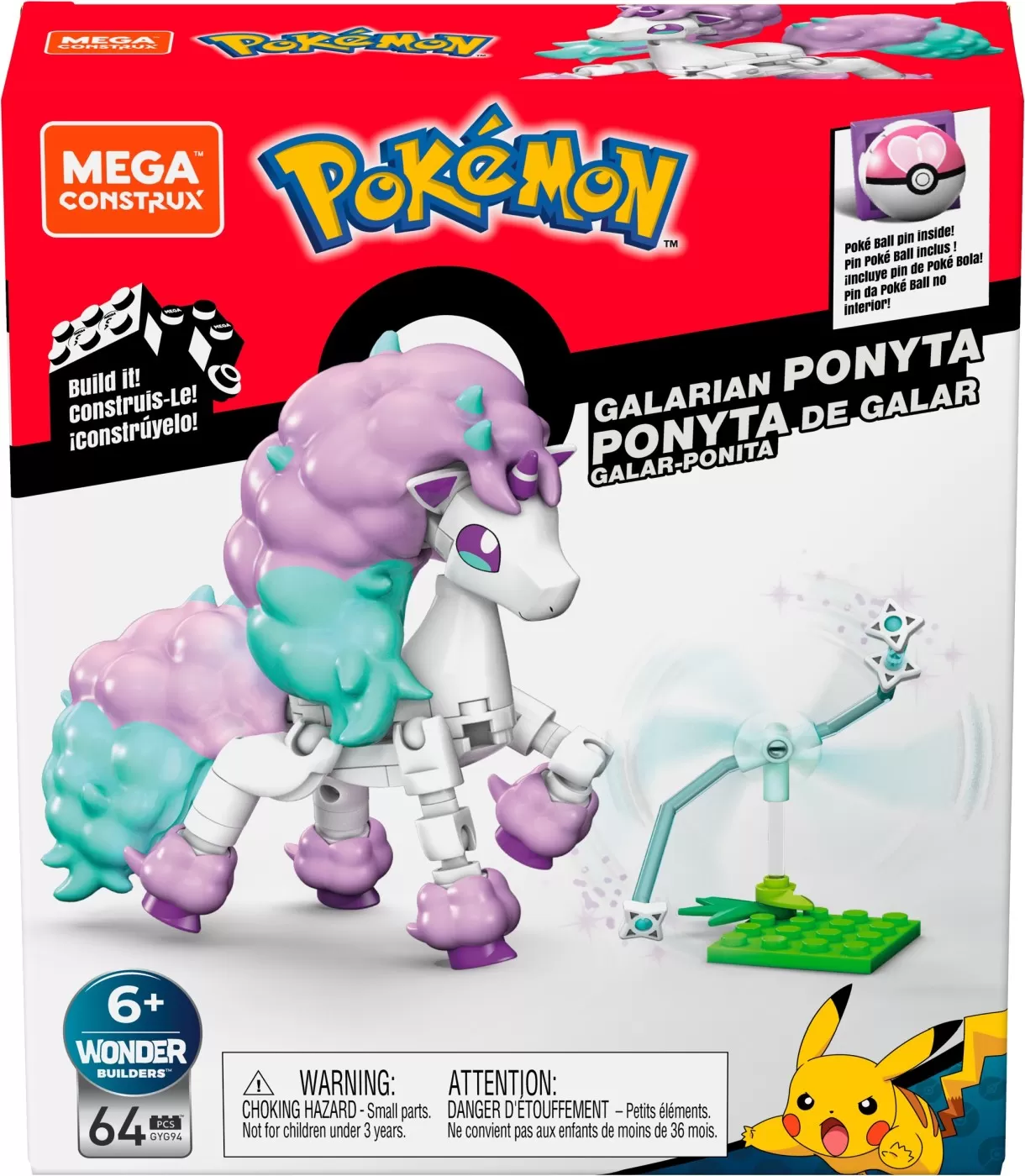 Jucării și Jocuri pentru copii - Pokemon mega construx galarian ponyta, varsta de la 6 ani la 12 ani