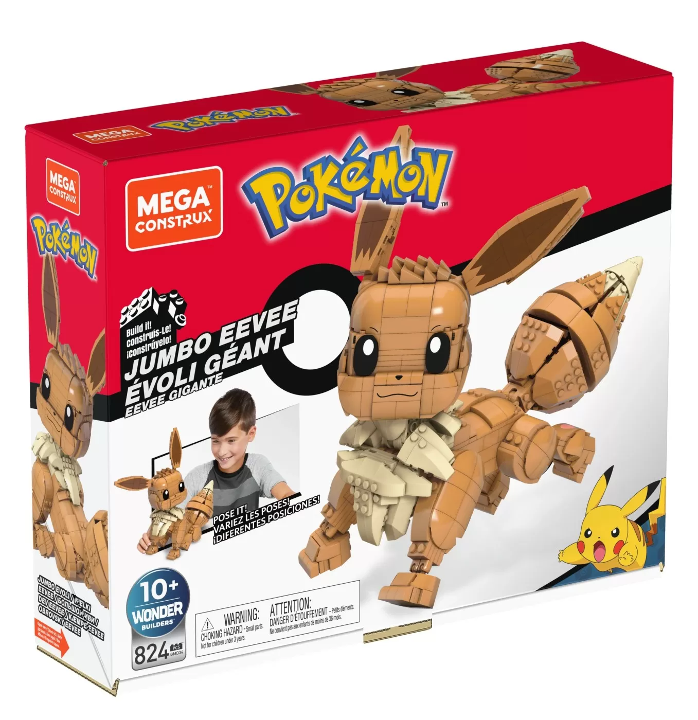 Jucării și Jocuri pentru copii - Pokemon mega construx jumbo eevee, varsta de la 10 ani la +15 ani