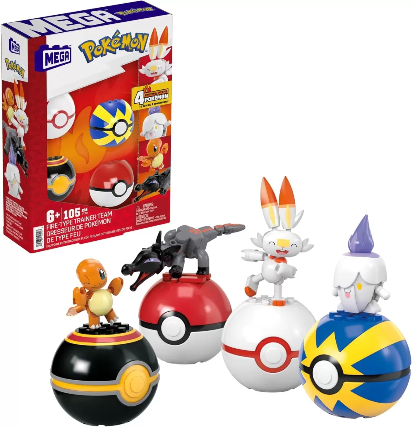Jocuri de rol - Pokemon Mega Set cu 4 bile - Echipa de foc, varsta de la 6 ani la 12 ani