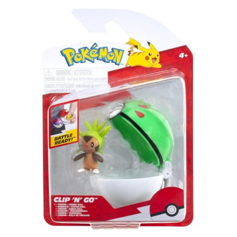 Jucării și Jocuri pentru copii - Pokemon - Set 2 figurine Clip n Go, Chespin with Friend Ball W19 copii varsta 3 ani +