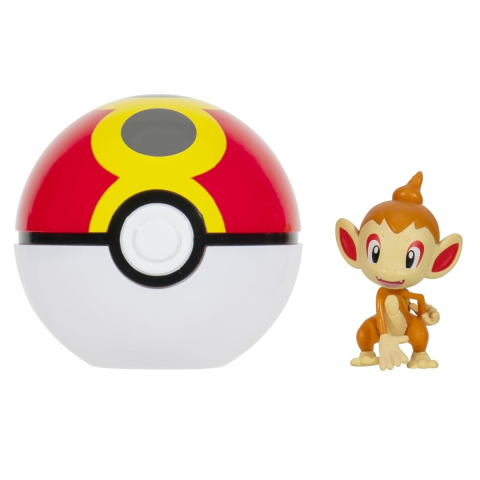 Pokemon - Set 2 figurine Clip n Go, Chimchar with Repeat Ball W19 copii varsta 3 ani + [1]
