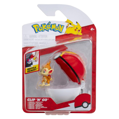 Jucării și Jocuri pentru copii - Pokemon - Set 2 figurine Clip n Go, Chimchar with Repeat Ball W19 copii varsta 3 ani +