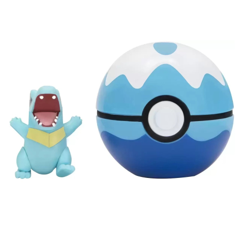Pokemon - Set 2 figurine Clip n Go, Totodile & Dive Ball W10 copii varsta 3 ani + [1]