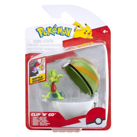 Jucării și Jocuri pentru copii - Pokemon - Set 2 figurine Clip n Go, Treecko with Nest Ball W19 copii varsta 3 ani +