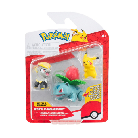 Jucării și Jocuri pentru copii - Pokemon - Set 3 figurine de actiune, 3PK: Pikachu #2, Jangmo-o, Ivysaur W21 varsta 3-5 ani ,5-7 ani ,7-9 ani ,9-12 ani ,12-14 ani ,14-18 ani ,18+, Baieti
