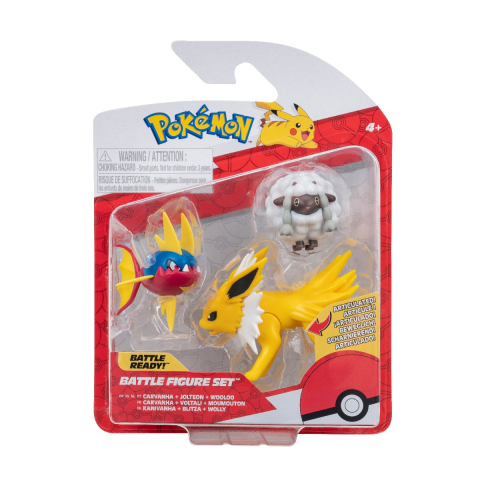 Jucării și Jocuri pentru copii - Pokemon - Set 3 figurine de actiune, (Wooloo & Carvanha & Jolteon) S16 varsta 3-5 ani ,5-7 ani ,7-9 ani ,9-12 ani ,12-14 ani ,14-18 ani ,18+, Baieti