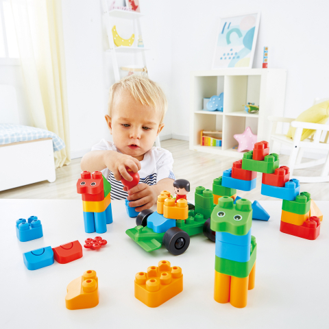 PolyM - Kit de construit Orasul Creativ de jucarie (50 piese), copii varsta 18 luni+,3 ani+ [1]