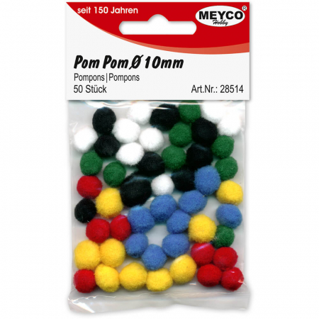 Art & Craft si Artizanat - Pom-pom, 60 buc, 7 mm, multicolori