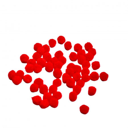 Pom-pom, 60 buc, 7 mm, rosii [1]