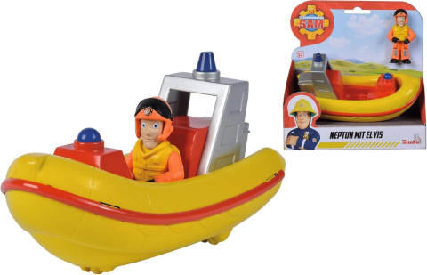 Jucării și Jocuri pentru copii - Pompierul sam set barca neptun cu figurina elvis 17cm