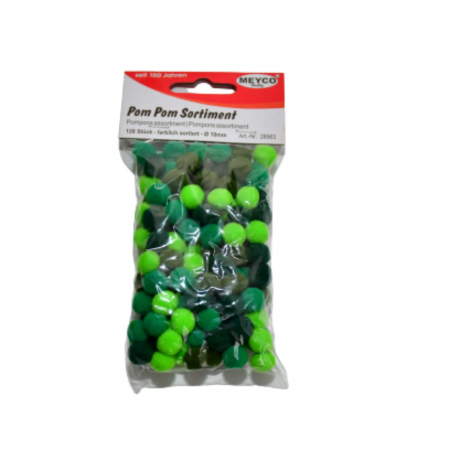 Art & Craft si Artizanat - Pompoane mici, 120 buc, 10 mm, verde