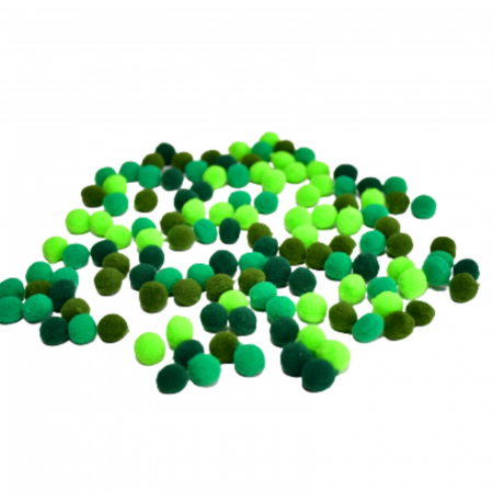 Pompoane mici, 120 buc, 10 mm, verde [3]