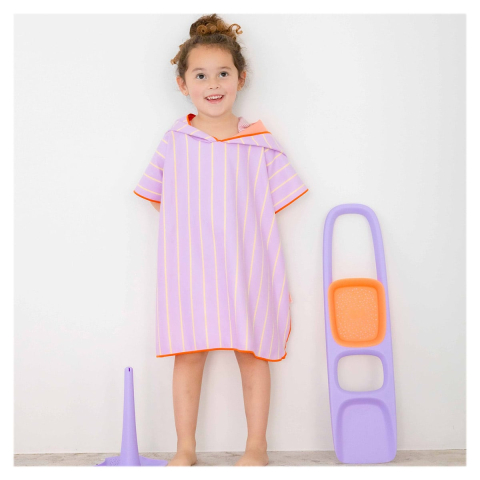 Poncho de plaja, mov, copii varsta 1-6 ani [1]