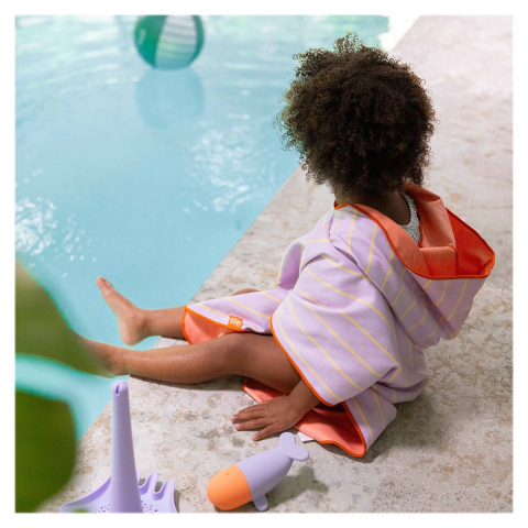 Poncho de plaja, mov, copii varsta 1-6 ani [4]