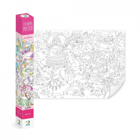 Poster de colorat - Aventurile printeselor [1]