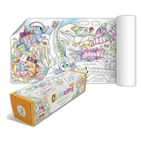 Jucării și Jocuri pentru copii - Poster de colorat, Dinozauri, 70 x 16 cm, varsta 3-7 ani