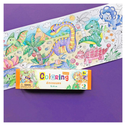 Poster de colorat, Dinozauri, 70 x 16 cm, varsta 3-7 ani [2]