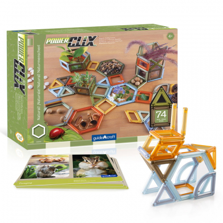 Jucării și Jocuri pentru copii - PowerClix Natural Frames, 74 piese, Guidecraft, 4-10 ani