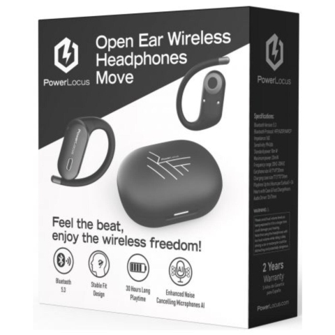 PowerLocus Casti Bluetooth Wireless Open-Ear Move, Black [1]