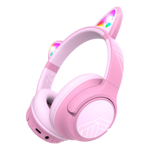 PowerLocus Casti pentru copii, Wireless, Bobo Cat Ears, Pink [5]