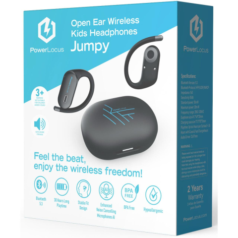 PowerLocus Casti pentru copii, Wireless Open-Ear Jumpy, Blue [6]