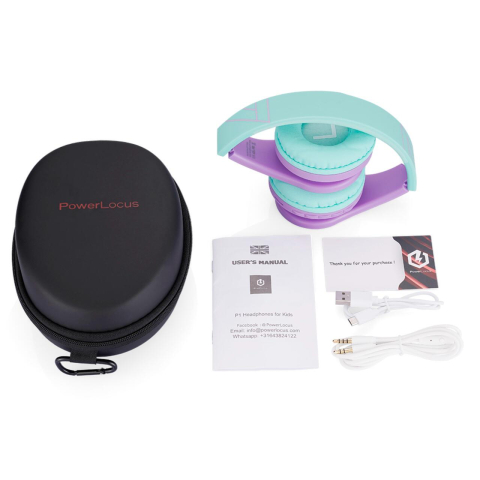 PowerLocus Casti pentru copii, Wireless, P1 Teal Purple [6]