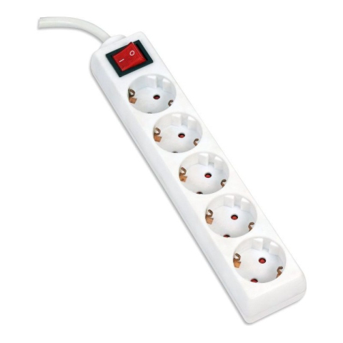 Casă, gradină și bricolaj - Prelungitor 5 prize Fiesta, 3m, PVC, alb, cu intrerupator, 250V / 10A, Type F, FL5G3W, 43698
