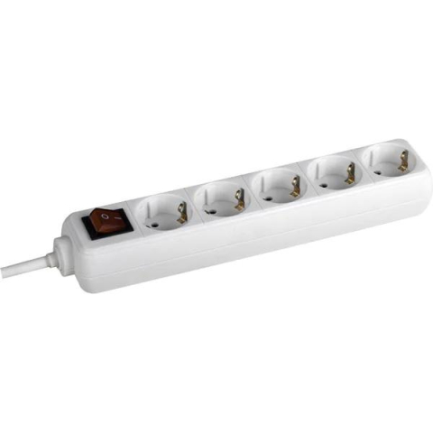 Casă, gradină și bricolaj - Prelungitor bachmann selly 5xcee7/3 pc, cu intrerupator, lungime cablu 1.5m, h05vv-f 3g1, alb