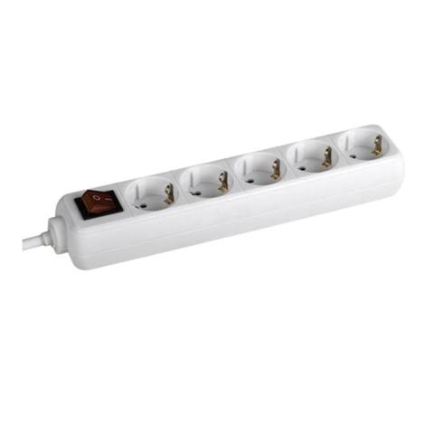 Casă, gradină și bricolaj - Prelungitor bachmann selly 5xcee7/3 pc, cu intrerupator, lungime cablu 5m, h05vv-f 3g1, alb