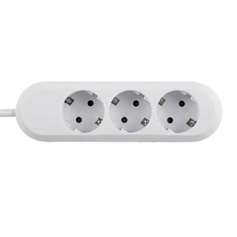 Casă, gradină și bricolaj - Prelungitor bachmann smart 3xcee7/3, fara intrerupator, lungime cablu 3m, h05vv-f 3g1.5, alb, nedemontabil