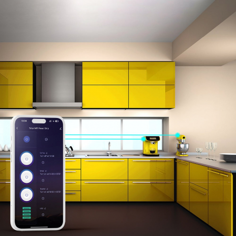 Prelungitor WiFi Tellur Smart, 3 porturi, PD30W, QC18W, 2xUSB 2.4A, 2500W, 10A, 2m [5]