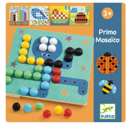 Primo Mosaico, Primul meu mozaic cu piuneze, 8 planse, varsta 3 - 6, 6 - 9 ani, Baiat, Fata [2]