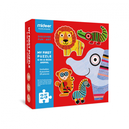 Puzzle cu piese mari - Primul meu puzzle, animale salbatice, nivel incepator