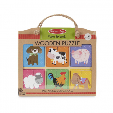 Jucării și Jocuri pentru copii - Primul meu puzzle eco din lemn Prieteni de la Ferma - Melissa & Doug