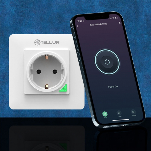Priză de perete WiFi Tellur Smart, 3000W, 16A, alb [1]