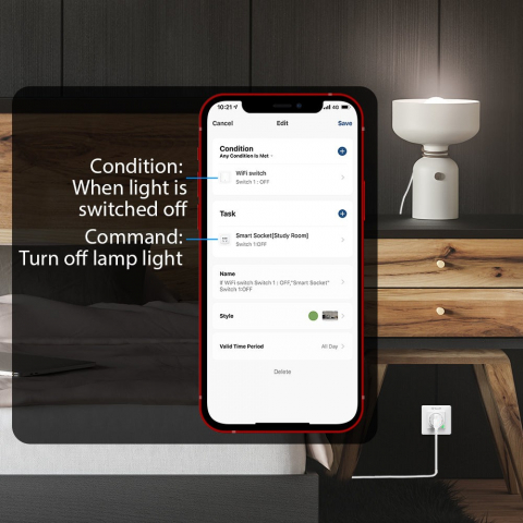 Priză de perete WiFi Tellur Smart, 3000W, 16A, alb [5]