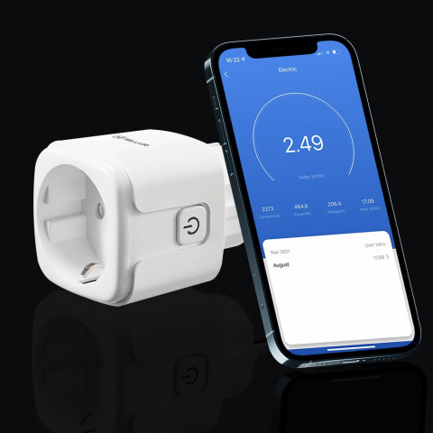 Priză WiFi Tellur Smart, monitorizare consum, 3680W, 16A, alb [1]