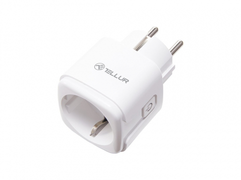 Accesorii IT - Priză WiFi Tellur Smart, monitorizare consum, 3680W, 16A, alb