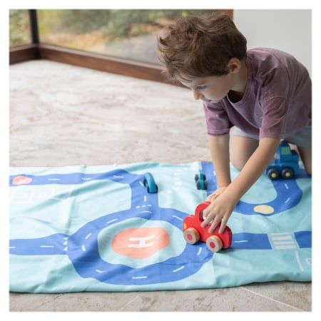 Prosop de plaja cu traseu auto, 140 x 70 cm, Quut Toys, 1-9 ani [3]