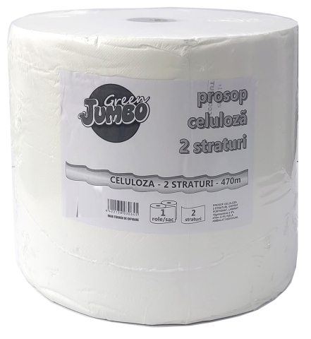 Detergenti si Curatenie - Prosop hartie alb rola 2str 470m green jumbo