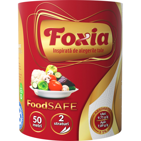 Prosoape de hartie si servetele - Prosop hartie alb rola 2str 50m foxia