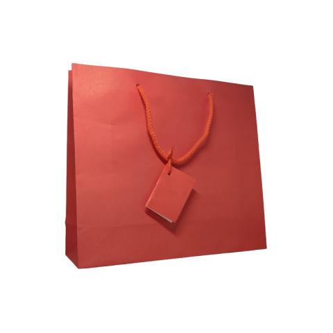 Punga cadou 732727, 30x10x27cm, albastra / rosie, manere din sfoara [1]