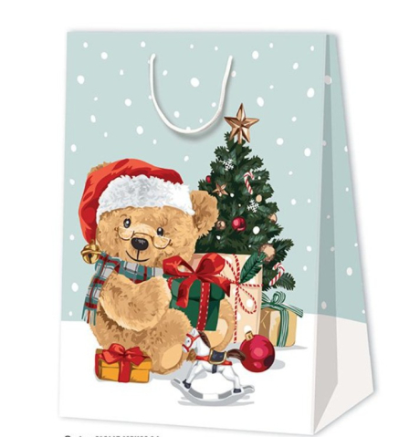 Cadouri Jucării Copii Grădiniță - Punga cadou A3 Jumbo Craciun Model Copii 330x200x450 POT
