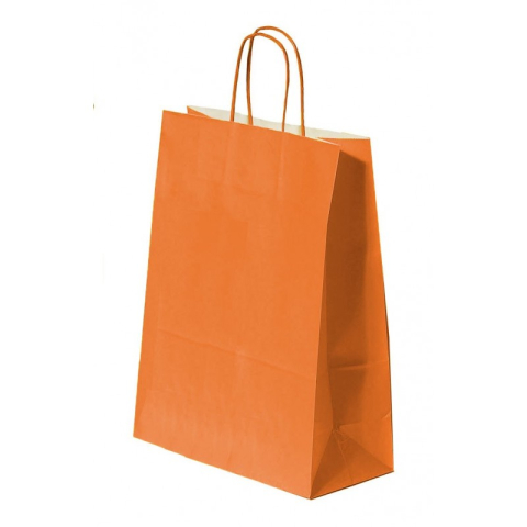 Birotică și Papetărie - Punga cadou Colorarte 04530 / 00562, B4, 26x35x12cm, 90g/mp, portocalie, manere din hartie rasucita
