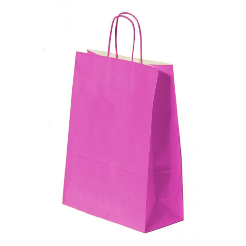 Birotică și Papetărie - Punga cadou Colorarte 04535 / 00558, B4, 26x35x12cm, 90g/mp, roz, manere din hartie rasucita