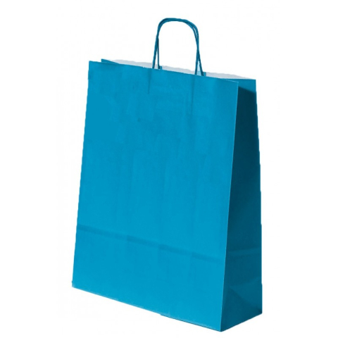 Birotică și Papetărie - Punga cadou Colorarte 04625 / 00568, A3, 32x41x12cm, 100g/mp, albastra, manere din hartie rasucita